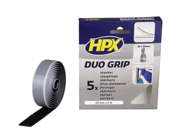 Duo Grip Klikband - Zwart 25mm x 2m