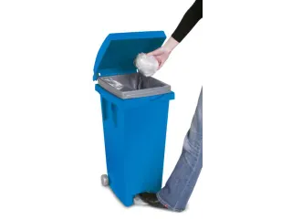 Pedaalemmers Kunststof 80 Liter 790x370x510mm Verrijdbaar Blauw - 2