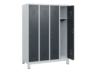 schoollocker,HxBxD 1630x1200x500mm,4vak,vak B 300mm,cil.-slot,voeten - 1
