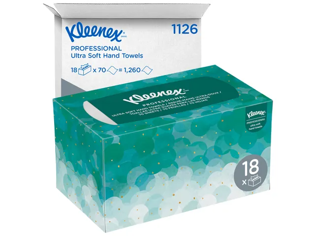 Handdoek Kleenex Ultra Pop-up Box 1-laags 226x254mm 70 vel wit 11268