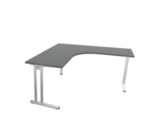 bureau in vrije vorm,HxBxD 740x1600x1600mm,vrije vorm,MS-donkergrijs - 3
