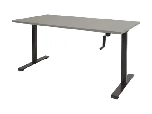 Dextro Slinger Bureau Zit-sta T-poot 120x80 Licht Grijs 25mm Zwart