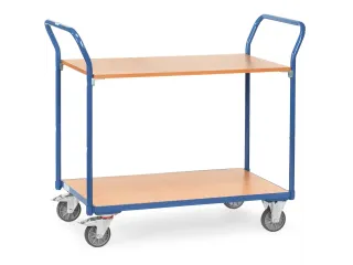 Tafelwagens 1602 200kg 2 Etages 1000x600mm Houten Plaat - 1