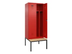 locker met bank,voor scheiding van kleding,HxBxD 2120x800x815mm,2vak