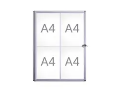Binnenvitrine wand MAULextraslim whiteboard 4xA4 met slot
