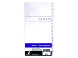 Telefoonregister navulling Kangaro A-Z 200x100mm 4-rings