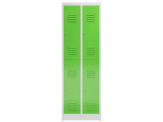 Dubbeldekse garderobekast 1800x590x500mm 2x2vak klink RAL7035 RAL6018 - 2