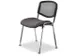 Chaise visiteur 4 Pieds Chromé Assise Tissu Gris Foncé Dos maille n