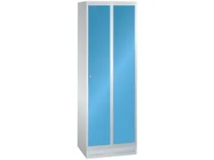 garderobekast,HxBxD 1800x600x500mm,2vak,vak B 300mm,cil.-slot,sokkel