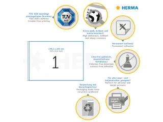 HERMA 8690 Premium Adresetiketten A5 148,5x205mm Wit 400 stuks - 3