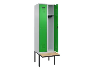locker met bank,HxBxD 2120x600x815mm,2vak,vak B 300mm,cilinderslot - 1