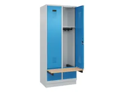 locker met bank,HxBxD 1950x800x815mm,2vak,vak B 400mm,cilinderslot