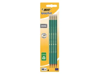 Potlood Bic Evolution ecolutions zeshoekig HB met gumtop 4 Stuks - 1