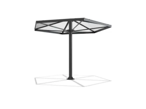 rokersparaplu,zeshoekig,HxBxD 3046x3448x3448mm,dak polycarbonaat
