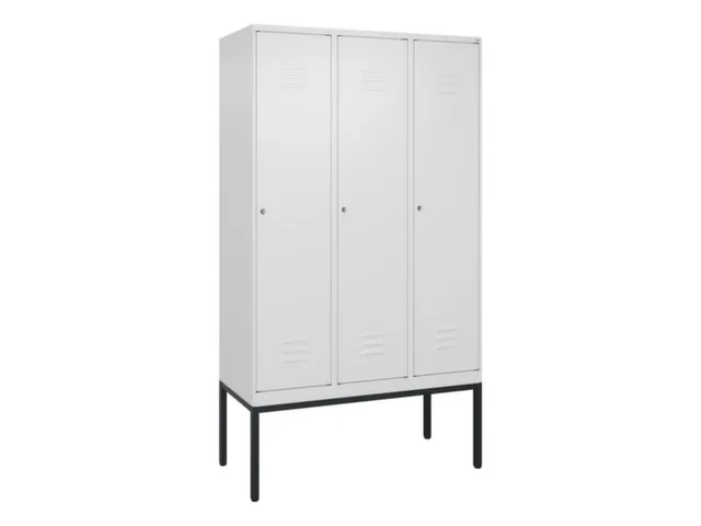 locker,HxBxD 2120x1200x500mm,3vak,vak B 400mm,cil.-slot,voetonderstel