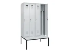 locker met bank,voor scheiding van kleding,HxBxD 2120x1200x815mm,4vak