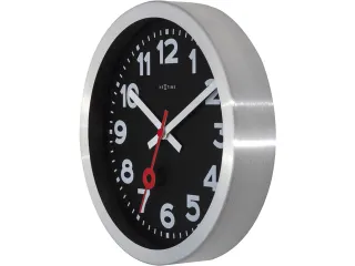 Wandklok NeXtime 'Station' Ø19cm, geborsteld aluminium zwart - 7