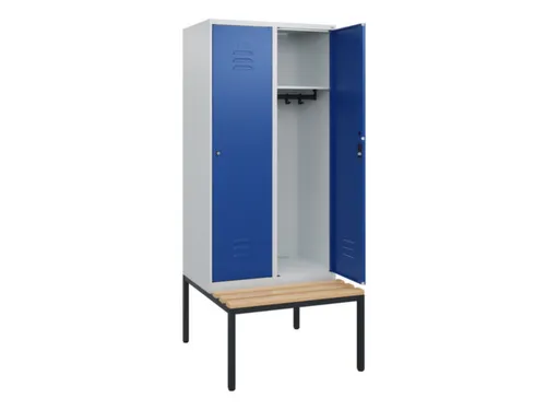 locker met bank,HxBxD 1950x800x815mm,2vak,vak B 400mm,cil.-slot