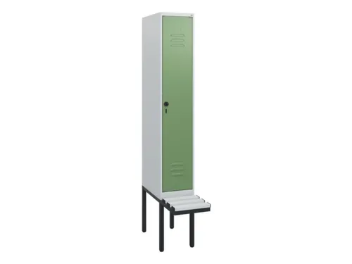 locker met bank,HxBxD 1950x300x815mm,1vak,vak B 300mm,draaigrendel