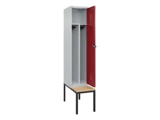 locker met bank,voor scheiding van kleding,HxBxD 2120x400x815mm,1vak - 1