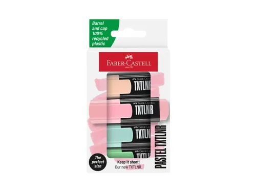 Markeerstift Faber-Castell TXTLNR mini 4st. pastel in karton etui