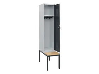 locker met bank,HxBxD 1950x400x815mm,1vak,vak B 400mm,draaigrendel - 1