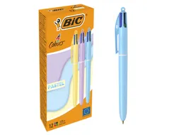 Balpen Bic 4-kleuren M pastel assorti
