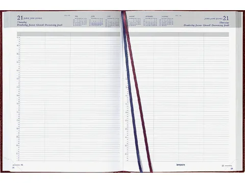 Agenda 2027 Brepols Bremax Santex A4 1dag/2pag 8 kolommen bordeaux