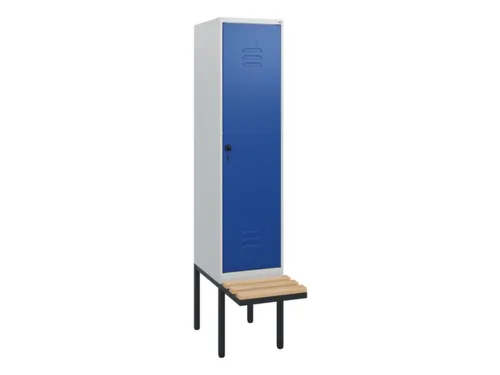 locker met bank,HxBxD 1950x400x815mm,1vak,vak B 400mm,draaigrendel