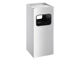 Metalen Afvalbak 17 Liter Met Asbak Metaal Zilver