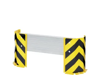 aanrijdbeschermingsplank,HxBxD 400x1200x270mm,staal,geel/zwart - 1