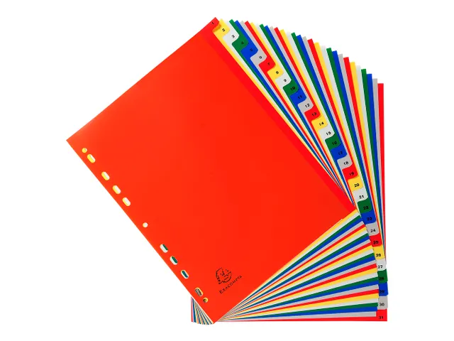 Tabbladen PP A4 bedrukt 1-31 ass