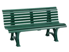 Kunststofbank 800x1500x420mm Zit H 450mm 13 Latten 2 Pootstellen Groen