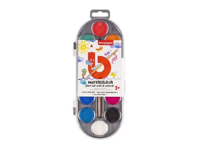 Verfdoos Bruynzeel Kids 12 kleuren waterverf