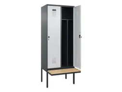 locker met bank,voor scheiding van kleding,HxBxD 2120x800x815mm,2vak