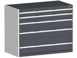 ladekast HxBxD 1000x1300x750mm 5laden romp RAL7035 front RAL7016