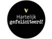 KP étiquette "Hartelijk gefeliciteerd", diamètre 40 mm, rouleau de 2