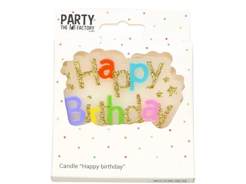 Kaarsje Happy 'Happy birthday' 10.5cm