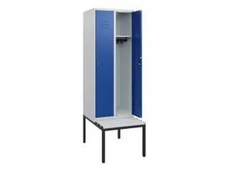 locker met bank,HxBxD 1950x600x815mm,2vak,vak B 300mm,cil.-slot - 2