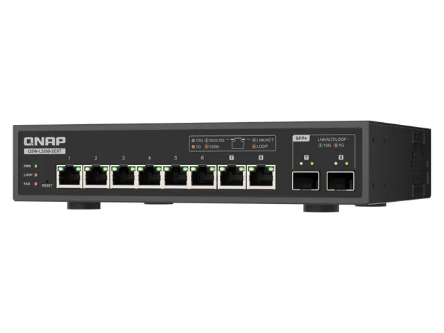Lite Managed, 6x 10GbE BASE-T (RJ45), 2x 10GbE SFP+/RJ45 Combo Ports,