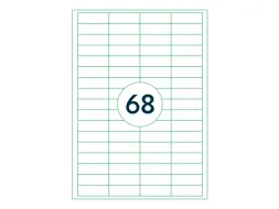 OUTLET Etiketten Zelfklevend Wit 68 op A4 48.5x16.9mm 1000 Vel