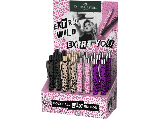 Stylo à bille Faber-Castell Poly Ball Leo présentoir 24 pièces