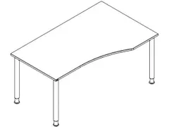 In hoogte verstelbaar computerbureau,onderstel zwart,decor kersen