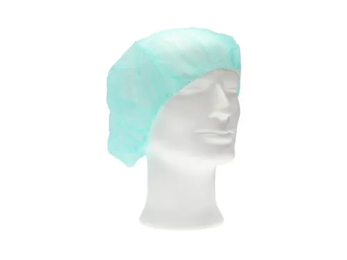 PP non woven haarnet groen 53cm bouffant cap maat L 10x100 Stuks