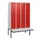 locker met bank,HxBxD 1950x1200x815mm,4vak,vak B 300mm,draaigrendel