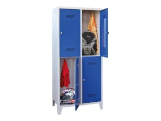 dubbeldekse locker,HxBxD 1850x800x500mm,2x2vak.,RAL7035,front RAL5010 - 2
