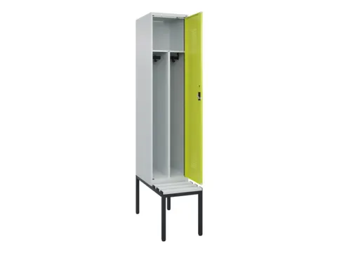 locker met bank,voor scheiding van kleding,HxBxD 2120x400x815mm,1vak