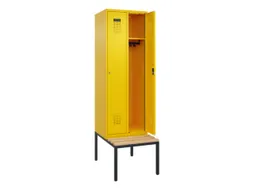 locker met bank,HxBxD 2120x600x815mm,2vak,vak B 300mm,cilinderslot