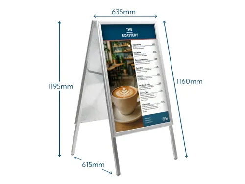 Europel Stoepbord Economy A1 32mm zilver