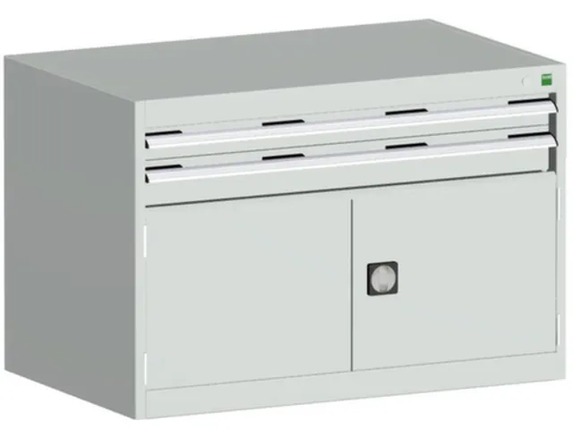 ladekast HxBxD 700x1050x650mm 2laden RAL7035 front RAL7035